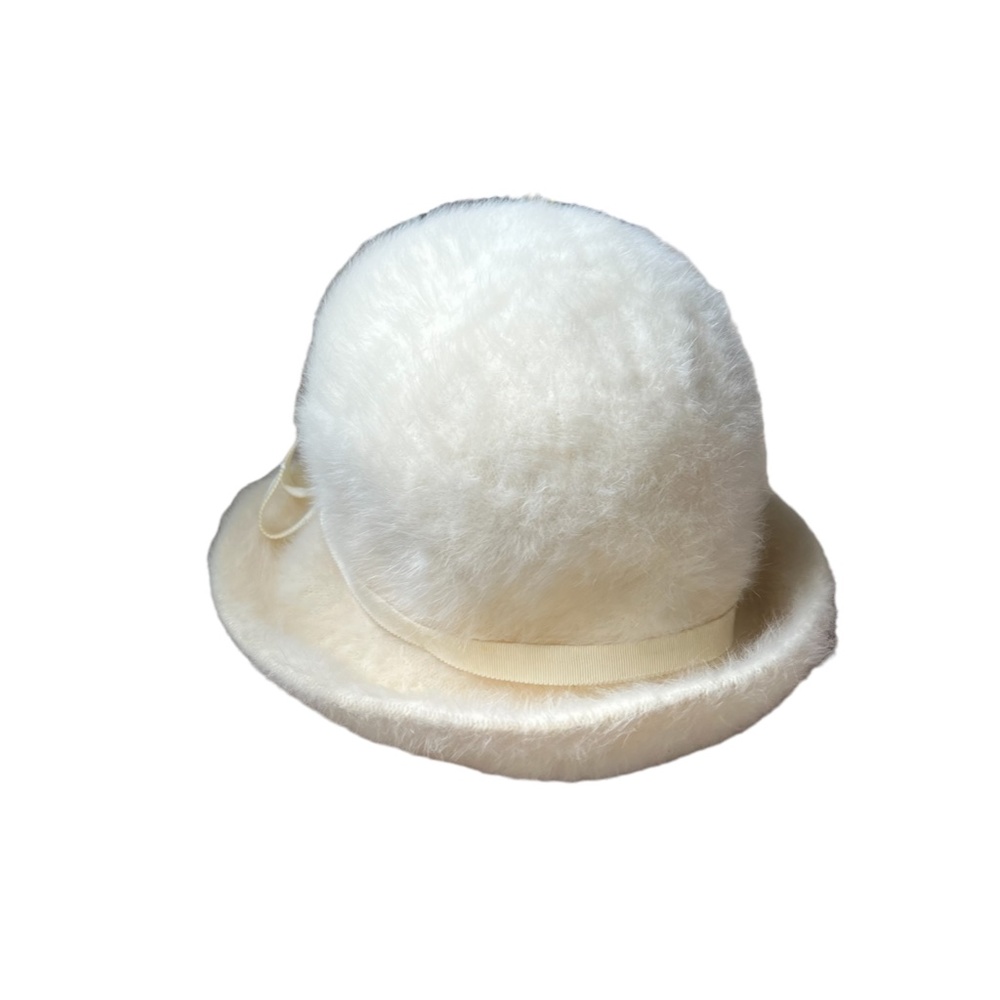 Kangol Design Women's 45% Rabbit Hair Hat Ivory Sz M See Notes & Chart Pre-Owned